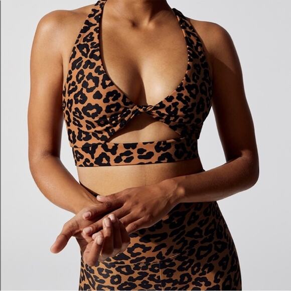 Beach Riot Twisted Sports Bra in Leopard Sports Bra Size Small - Picture 1 of 11